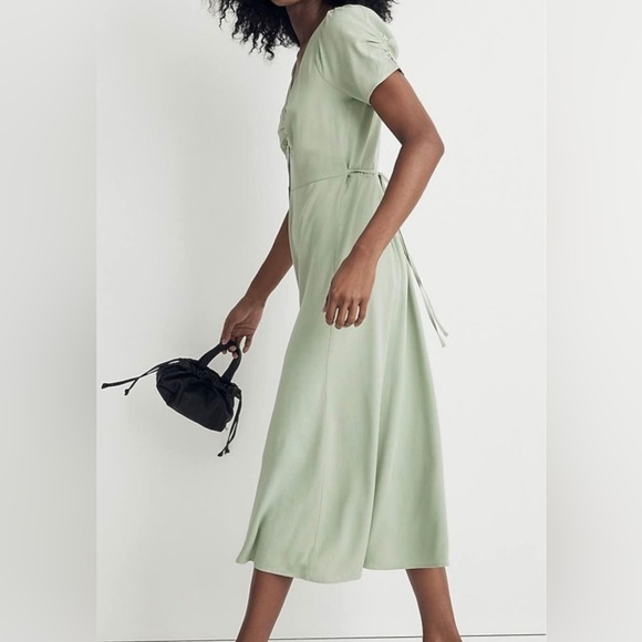 NWOT Madewell Midi Green Dress - Picture 3 of 5